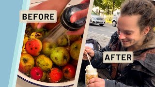 Ein Apfelstrudel aus geretteten Äpfeln freut fremde Menschen